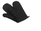 (NEW) Black Oven Mitts, Hand Protectors, Heat Resistant, Gloves, 2 in Set