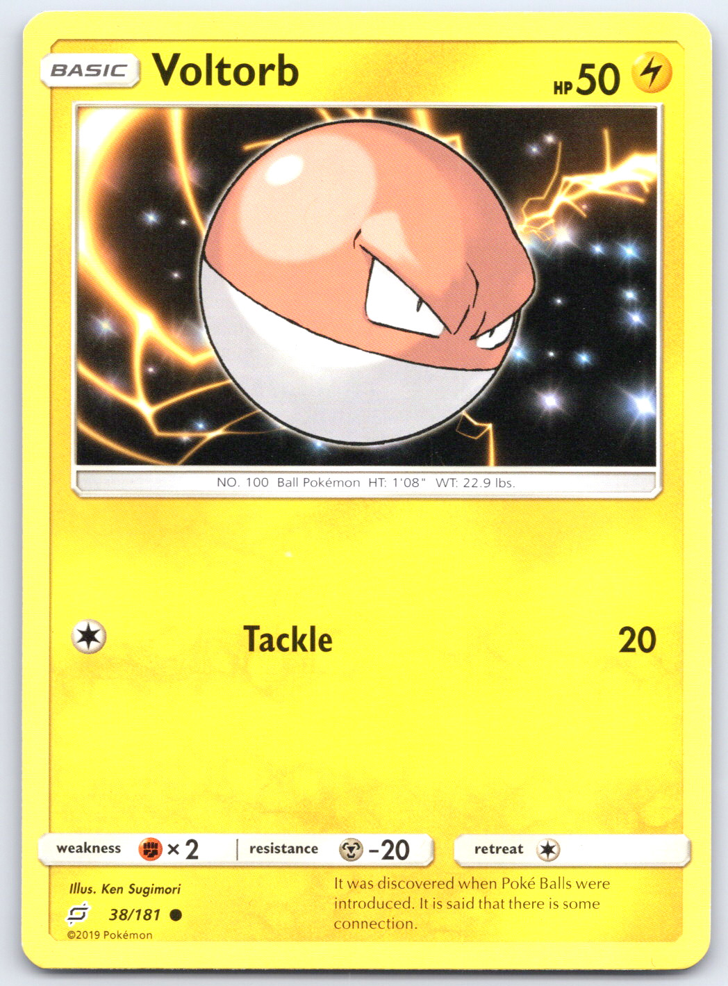 Pokemon TCG Voltorb SM - Team Up NM Common 38/181