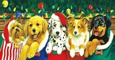 Stocking Puppies 500-Piece Jigsaw Puzzle โ 15x29 Inches, Made in The USA