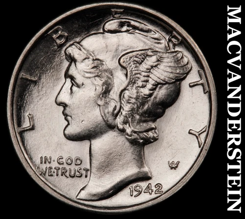 1942-S Silver Mercury Dime - Super Choice Gem Brilliant Uncirculated++++  #i1572