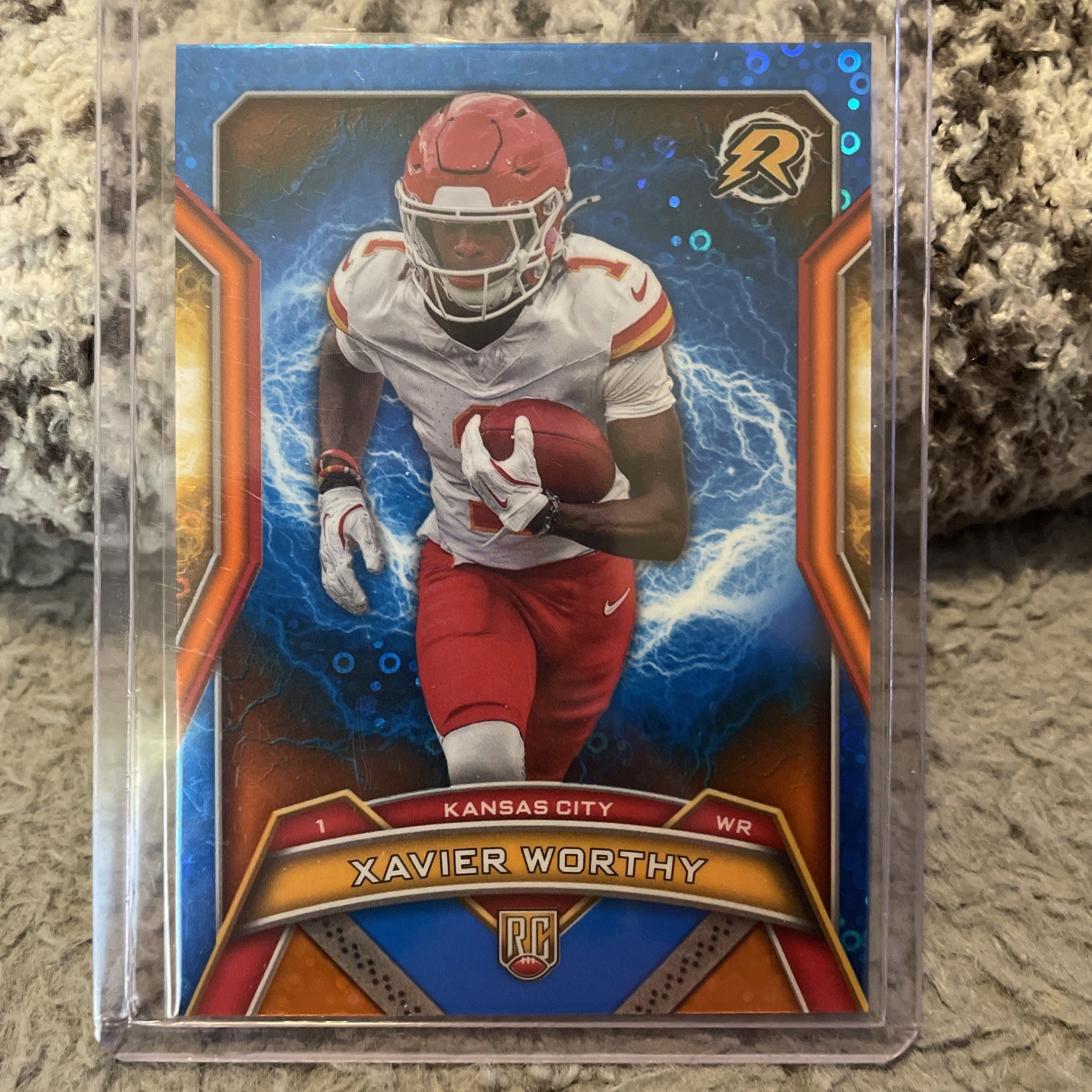 2024 Topps Resurgence - Rookies Xavier Worthy #143 Blue & Orange Spark Refractor