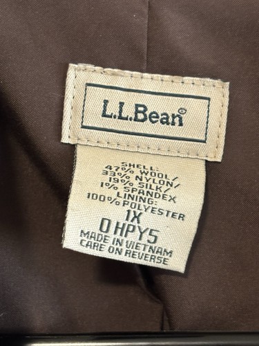 Vintage LL Bean Wool Blazer Brown Size 1X O HPY5 Jacket Coat - Picture 2 of 5