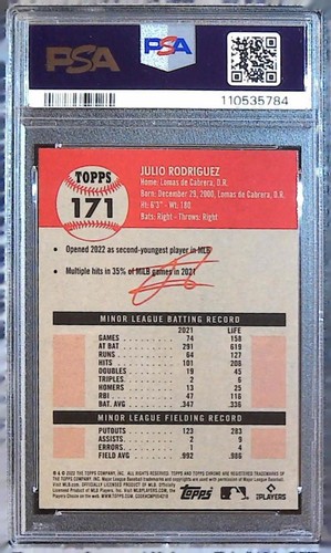 Julio Rodriguez 2022 Topps Chrome Platinum Anniversary #171 Seattle Mariners - Bild 2 von 2