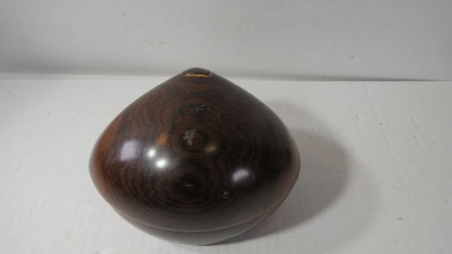 MID CENTURY MODERN Beautiful Vintage Wooden Clam Shell Trinket Jewelry Box - Picture 11 of 11