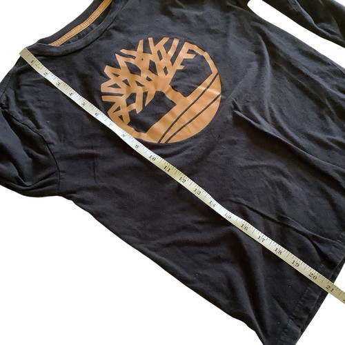 Timberland Jungen Logo Graphic Print Long Sleeve Tee T-Shirt Tan Wheat Gr. M - Bild 3 von 6
