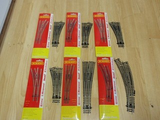 Job Lot Hornby oo nickle silver track points x 6 all excellent in sleeves