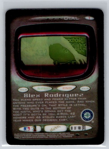 Alex Rodriguez 1999 Skybox Thunder Dial 1 #8D Rare Insert Mariners Acetate HTF - Picture 4 of 4