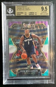 Zion Williamson BGS 9.5 GEM 2019-20 Panini Select Tri-Color Prizm RC #1