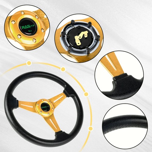 14'' Glod Steering Wheel Quick Release Hub Adapter 170H For Dodge Chevrolet GM - Picture 10 of 12