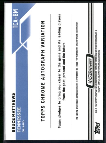 2023 Topps Chrome Autographs Bruce Matthews #TCA-BM Green Refractor /99 - Bild 2 von 2