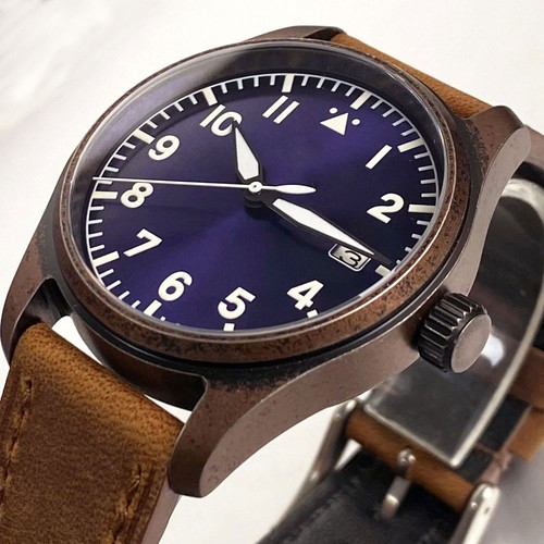 Reloj Hombre NH35A Retro Piloto Automático Bronce PVD 200m Impermeable 39mm Zafiro - Imagen 1 de 12