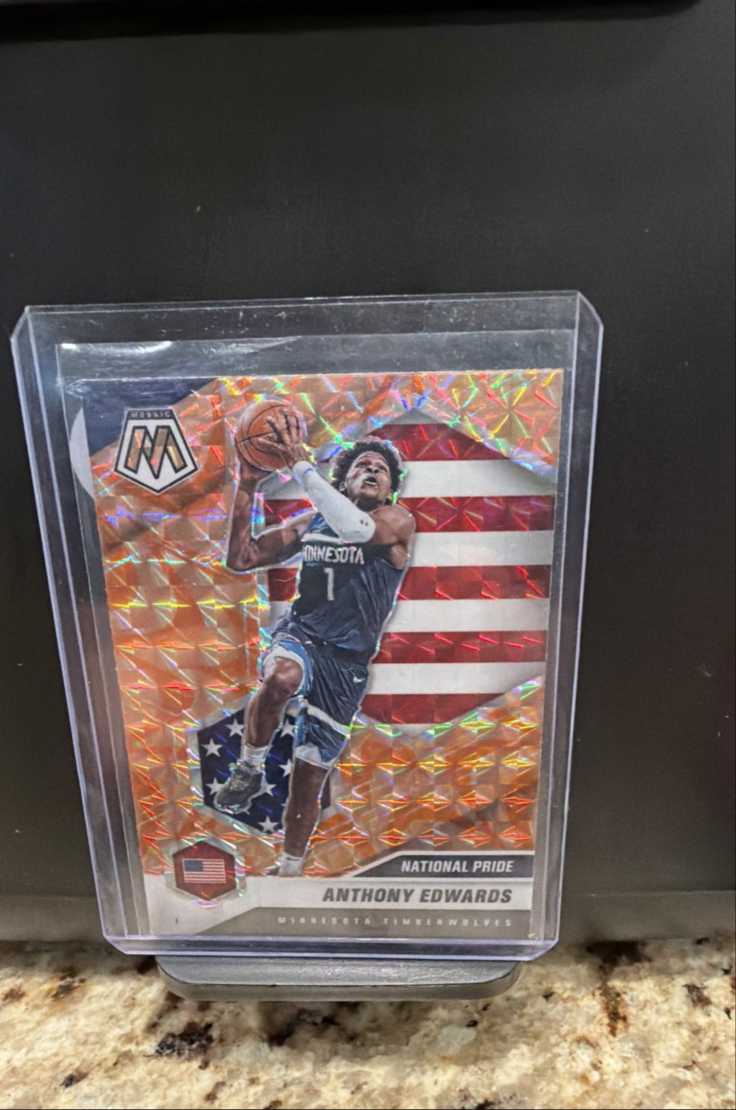 2020-21 Panini Mosaic - National Pride Anthony Edwards #252 Reactive Orange (RC)