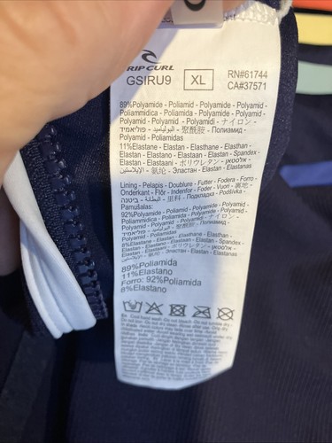 Rip Curl Women's Blue Surf Long Sleeve UPF 50 Swimsuit Sayulita Stripe XL - Picture 10 of 10