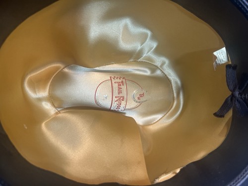 Cappello da cowboy Trail Ridge nero 100% lana misto pelliccia idrorepellente grande vintage - Foto 4 di 6