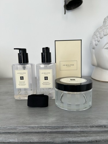 Jo Malone 2 Empty Bottles With Pumps,Jar And Box