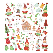 Holiday Snowman & Elves Stickers Papercraft Planner Supply Xmas Crafts Winter