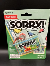 SORRY Classic Board Games Keychain  Sealed- Basic Fun Hasbro 2000