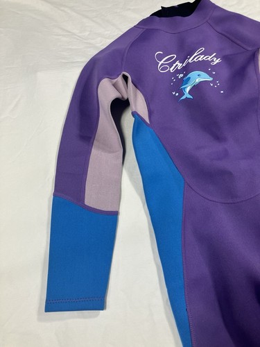 youth wetsuit size 10/12 Kids XL Water sports Purple Blue Pants Longsleeve - Picture 3 of 15