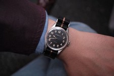 Working Montblanc 1858 Automatic 40mm SS Watch Box Original & Extra Strap Set