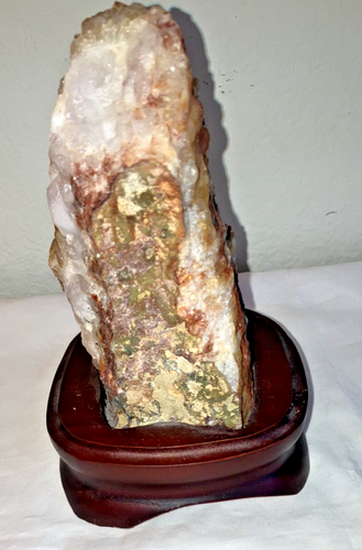Natural Beautiful White Quartz and Citrine Crystal Clusters Mounted on Wood Base - Picture 16 of 21