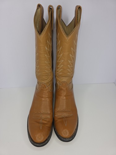 Vtg Black Label Tony Lama Womens Cowboy Boots Leather Toffee/Tan **See Desc.** - Picture 2 of 12