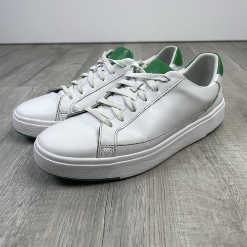 Kizik Vegas Shoes Mens Sz 12 White Green Lace Up Athletic Trainers Sneakers G