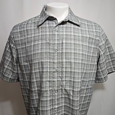 NWT 511 Tactical Covert Shirt Mens Size Medium Gray Plaid Zip Pockets Snap Front