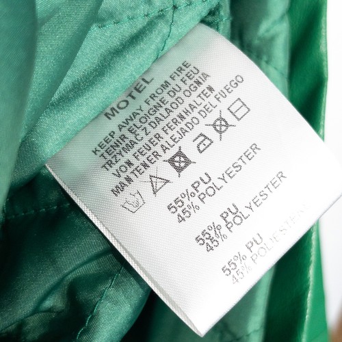 Motel Rocks Faux Leather Oversized Kelly Green Walta Jacket - Size L 14 RRP81 - Picture 16 of 16