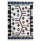Wool Cotton Flatweave Area Rug 4x6 ft Handmade, Living Room Bedroom Carpet