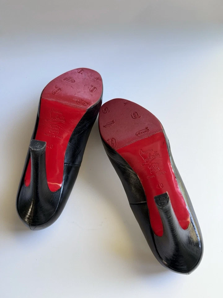 Zapatos de salón Christian Louboutin Bianca 120 con plataforma de cuero negro - talla 40 Foto 4 de 4