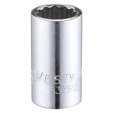WESTWARD 53YR02 Socket, Steel, Chrome, 5/16 in 53YR02