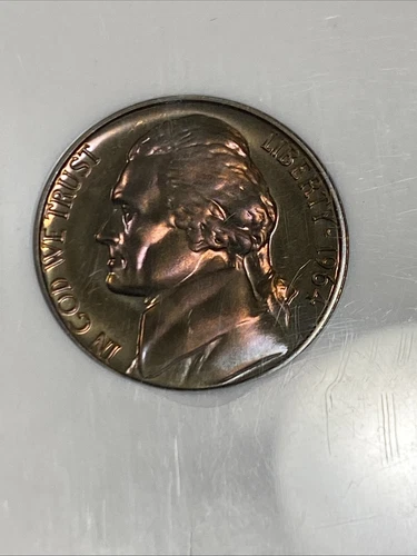 1964 5c Proof Jefferson Nickel NGC PF67 Beautiful Rainbow Toned Item 9516