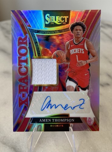 2024-24 Panini Select Amen Thompson X-Factor #XMS-AMN Auto-Patch /149 Rockets
