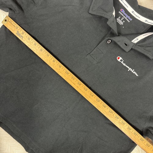 NWT Champion Womens Medium Polo Shirt Crop Top Black Y2K Preppy - Picture 3 of 7