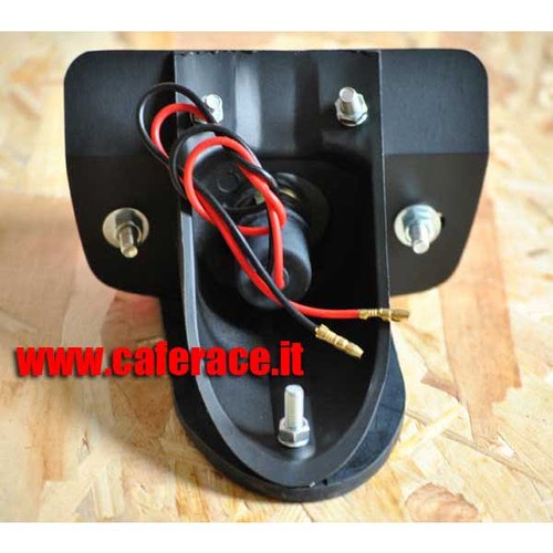 Faro posteriore Mini Lucas in metallo nero opaco universale cafè racer OMOLOGATO - Picture 5 of 5