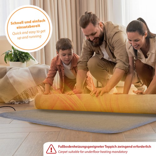 Alfombrilla calefactable 100x140cm alfombrilla térmica móvil alfombrilla suelo caravana camping - Imagen 4 de 10