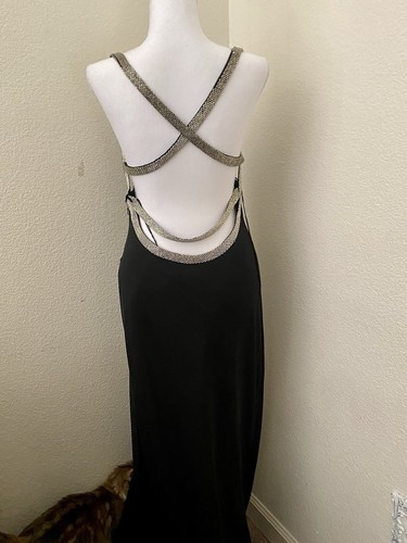 Cache Womens 8 Halter Backless Evening Gown Rhinestone Accent - Picture 2 of 3