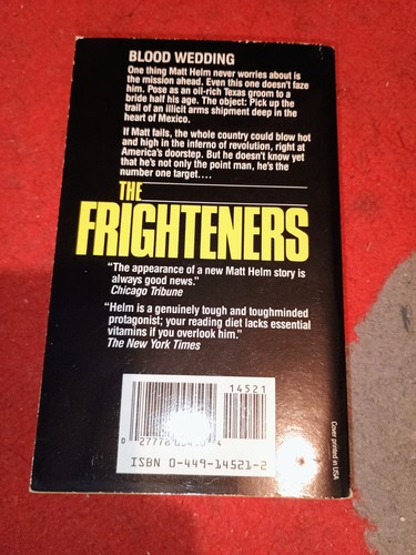 The FRIGHTENERS by Donald Hamilton First Edition 1989 Matt Helm Series - Picture 4 of 5