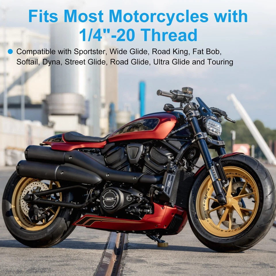 Juego de 4 tuercas de guardabarros de tornillo de asiento de rosca 1/4-20 para Harley Davidson Dyna Sportster Foto 3 de 4