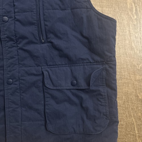 LL Bean Mens M Cotton Canvas Vintage Thinsulate Lined Field Vest Blue/Green - Picture 3 of 11