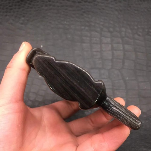 Natural Silver Obsidian Quartz Carved Unicorn Reiki Healing Decoration 4.63'' - Picture 7 of 8