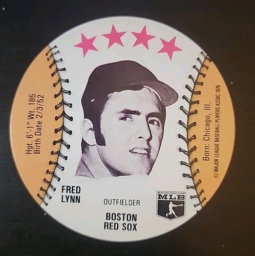 Fred Lynn Isayl's Sweet William Disc 1976 Boston Red Sox MSA CASI NUEVO-COMO NUEVO B35 B - Imagen 1 de 5