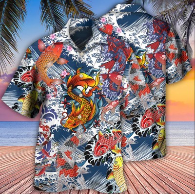 Fish Amazing Koi Fish In The Sea 3D Hawaii Shirt ALL OVER PRINT BEST PRICE