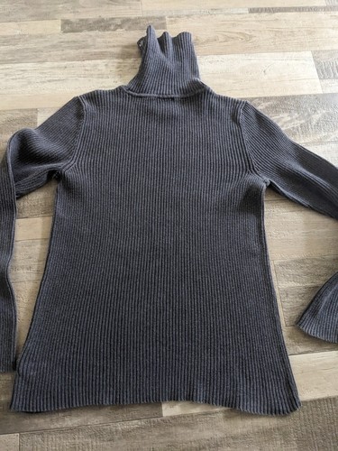 LAUREN Ralph Lauren LRL RIBBED Gray Turtleneck 100% Cotton Women Sz M Preppy 90s - Bild 7 von 8