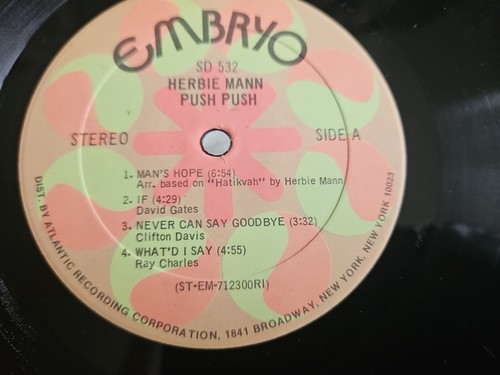 Herbie Mann – Push Push 1971 VG LP Album Jazz Soul Funk Embryo Records SD 532 - Picture 17 of 24