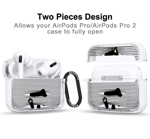Case for Airpods Pro & Airpods Pro 2, Protective Clear Case with Shockproof D... - Bild 2 von 6