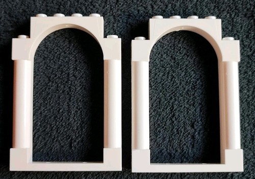 LEGO Arched Doorway Panel Frame Rounded Pillars x2 Pieces White 40066 1x6x7 - Picture 1 of 4