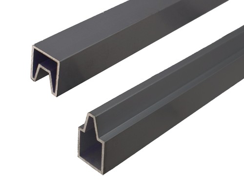 WPC Zaun Komplettset grau anthrazit mix Sichtschutzelement Dekor Glas 180x180 cm - Bild 17 von 47