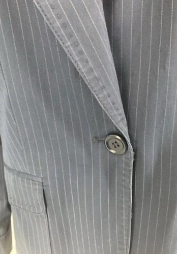 Talbots Stretch Pinstripe Single Button Cotton Flap Pockets Womens Blazer 10 - Picture 13 of 13