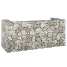  Gabion Wall for Garbage Bins Galvanized Steel 100"x39.4"x43.3"